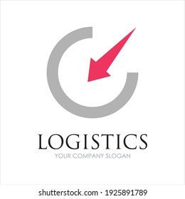 Vector circle arrow logo template for logistics and delivery company.