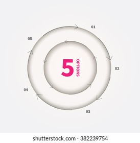 vector circle arrows chart, diagram graph for business presentation with 5 or 10 options. circle infographics with arrows