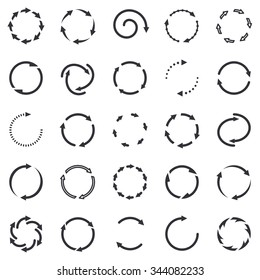 Vector circle arrows icon set