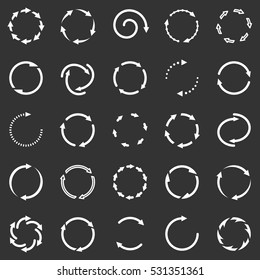 Vector circle arrows icon set