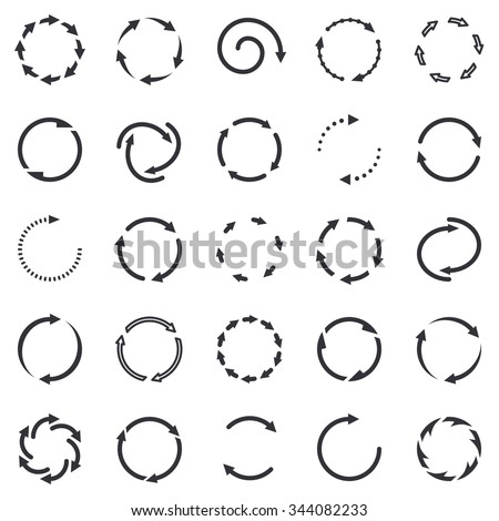 Vector circle arrows icon set