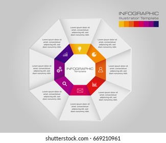 Vector circle arrows infographic, business concept with 8 options, steps