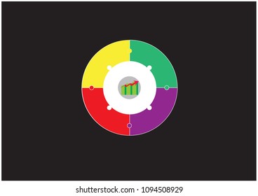 Vector circle arrows infographic, cycle diagram, graph, presentation chart. Business concept with 4 round options, circular parts, equal steps, processes.
