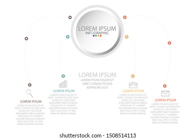 Vector circle arrows infographic, cycle diagram, graph, presentation chart. Business concept infographics with 4 options, parts, steps, processes. Dark background. 16x9 slide template.
