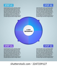 Vector circle arrows infographic, cycle diagram, graph, presentation chart. Business concept with 4 options, parts, steps, and processes. Vector business template for presentation.