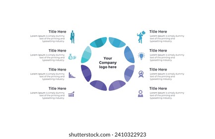 Vector circle arrows infographic, cycle diagram, graph, presentation chart. Business concept with 8 options, parts, steps, processes.