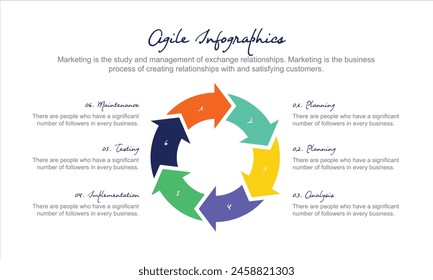 Vector circle arrows infographic, cycle diagram, graph, presentation chart. Business concept with 6 round options, circular parts, equal steps, processes.