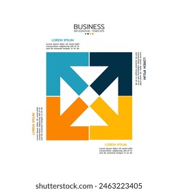 Vector circle arrows infographic, cycle diagram, geometric graph, presentation chart. Business infographics concept with 4 options, parts, steps, processes.