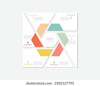 Vector circle arrows infographic, cycle diagram, hexagon graph, presentation chart. Business concept with 6 options, parts, steps, processes.