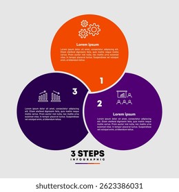 Vector circle arrows infographic, cycle diagram, presentation chart. Business concept with 3 options, parts, steps, processes. Vector Eps