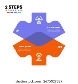 Vector circle arrows infographic, cycle diagram, graph, presentation chart. Business concept with 2 options, parts, steps, processes. venn diagram
