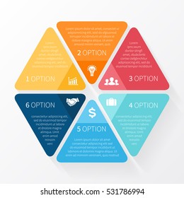 Vector Circle Arrows Infographic, Cycle Diagram, Hexagon Graph, Presentation Chart. Business Concept With 6 Options, Parts, Steps, Processes.