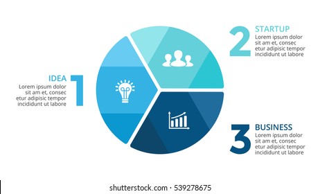 Vector Circle Arrows Infographic, Cycle Diagram, Targeting Graph, Pie Chart. Business Concept With 3 Options, Parts, Steps, Processes. 16:9. Ready For Presentation Slide.