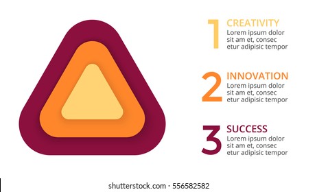Vector circle arrows infographic, cycle diagram, triangle graph, presentation chart. Business concept with 3 options, parts, steps, processes.