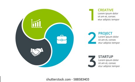 Vector Circle Arrows Infographic, Cycle Diagram, Graph, Presentation Chart. Business Concept With 3 Options, Parts, Steps, Processes.