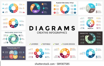 Vector Circle Arrows Infographic, Cycle Diagram, Graph, Presentation Chart. Business Infographics Concept With 3, 4, 5, 6, 7, 8 Options, Parts, Steps, Processes. Triangle, Hexagon, Medical Health Plus