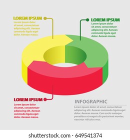 Vector circle arrows infographic, cycle diagram, graph, presentation chart. Business concept with 3 round options, circular parts, equal steps, processes.