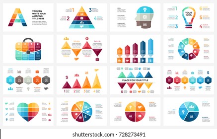 Vector circle arrows infographic, cycle diagram, business graph, presentation chart. Options, part, step, process. Human head, light bulb, briefcase, timeline, heart love, pyramid, letter A