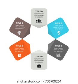 Vector circle arrows infographic, cycle diagram, graph, presentation chart. Business infographics concept with 6 options, parts, steps, processes.
