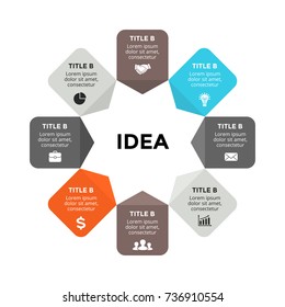 Vector circle arrows infographic, cycle diagram, graph, presentation chart. Business infographics concept with 8 options, parts, steps, processes.