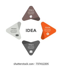 Vector circle arrows infographic, cycle diagram, graph, presentation chart. Business infographics concept with 4 options, parts, steps, processes.