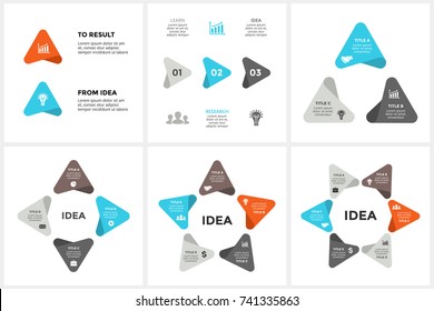 Vector circle arrows infographic, cycle diagram, timeline graph, presentation chart. Business infographics concept with 2, 3, 4, 5, 6 options, parts, steps, processes. From idea to result.