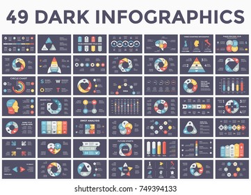 Vector Circle Arrows Infographic, Cycle Diagram, Business Graph, Presentation Chart. Options, Part, Step, Process. Human Head Puzzle Brain, Light Bulb, Timeline, Startup Rocket, Pyramid Infographics.