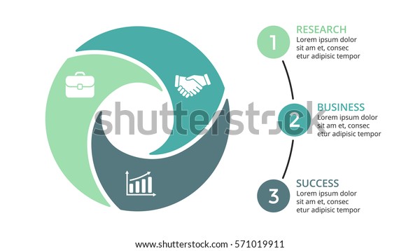 Vector circle arrows infographic,\
cycle diagram, graph, presentation chart. Business concept with 3\
options, parts, steps, processes. 16x9 slide\
template.
