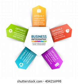 Vector circle arrows infographic, diagram, graph, presentation, chart. Business cycle concept with 5 options, parts, steps, processes. Infographics round data banner template. Abstract background.