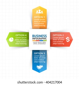 Vector circle arrows infographic, diagram, graph, presentation, chart. Business cycle concept with 4 options, parts, steps, processes. Infographics round data banner template. Abstract background.
