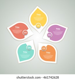 Vector circle arrows infographic, diagram, graph, presentation, chart. Business cycle concept with 5 options, parts, steps, processes. Infographics swirl data template.