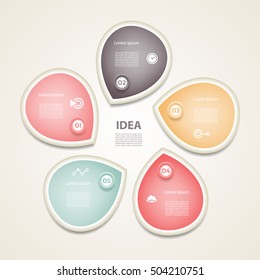 Vector circle arrows infographic, diagram, graph, presentation, chart. Business cycle concept with 5 options, parts, steps, processes. 