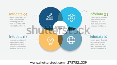 Vector circle arrows infographic, diagram, graph, presentation, chart. Business cycle concept with 4 options, parts, steps, processes.  Business infographics.   