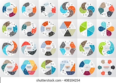 Vector circle arrows infographic, hexagon diagram, graph, presentation, chart. Business cycle concept with 6 options, parts, steps, processes. Infographics timeline data templates set.