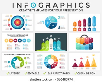 Vector Infographics Set Collection Templates Cycle Stock Vector ...