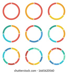 Vector circle arrows for infographic. Template for diagram, graph, presentation and chart. Business concept with 1,2,3, 4, 5, 6, 7, 8,9 options, parts, steps or processes
