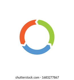 Vector Circle Arrows For Infographic. Template For Diagram, Graph, Presentation And Chart. Business Concept With Three Options, Parts, Steps Or Processes.