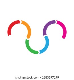 Vector circle arrows for infographic. Template for diagram, graph, presentation and chart. Business concept with six options, parts, steps or processes.
