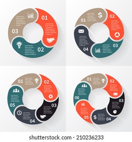 Vector Circle Arrows For Infographic. Template For Diagram, Graph, Presentation And Chart. Business Concept With Options, Parts, Steps Or Processes.