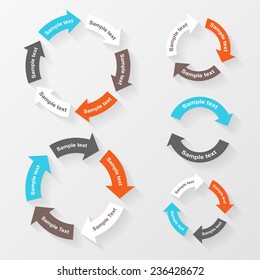 Vector Circle Arrows For Infographic. Template For Diagram, Graph, Presentation And Chart. Business Concept With 2, 3, 4, 5, 6 Options, Parts, Steps Or Processes.