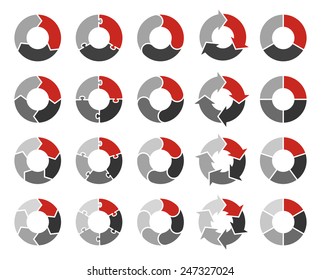 Vector Circle Arrows For Infographic. Template For Cycle Diagram, Graph, Presentation And Chart. Business Concept With 3, 4, 5, 6 Round Options, Parts, Steps Or Processes.