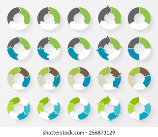 Vector circle arrows for infographic. Template for cycle diagram, graph, presentation and round chart. Business concept with 3, 4, 5, 6, options, parts, steps or processes. 