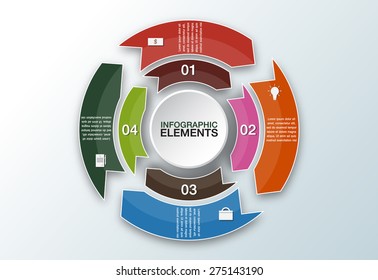 vector circle arrows for infographic. Template for cycling diagram