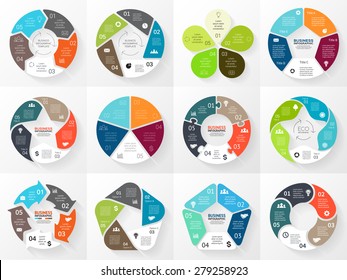 Vector circle arrows infographic. Template for cycle diagram, graph, presentation and round chart. Business concept with 5 equal options, parts, steps or processes. Abstract background.