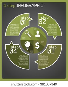 Vector circle arrows infographic. Template for cycle diagram, graph, presentation and round chart. Business concept with 4 equal options, parts, steps or processes.