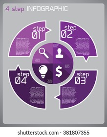 Vector circle arrows infographic. Template for cycle diagram, graph, presentation and round chart. Business concept with 4 equal options, parts, steps or processes.