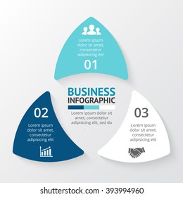 Vector Circle Arrows Infographic. Template For Cycle Diagram, Graph, Triangle Presentation And Round Chart. Business Infographics Logo Concept Sign With 3 Options, Parts, Steps Or Processes. 