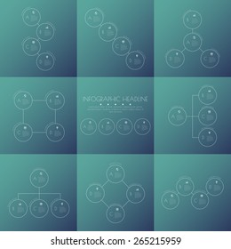Vector circle arrows infographics set. Template for diagram, graph, presentation and chart. Business concept options, parts, steps of processes. Abstract background.
