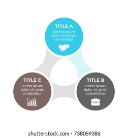 Vector Circle Arrows Metaball Triangle Infographic, Cycle Diagram, Graph, Presentation Chart. Business Infographics Concept With 3 Options, Parts, Steps, Processes.