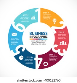 Vector Circle Infographics Template Round Chart Stock Vector (Royalty ...